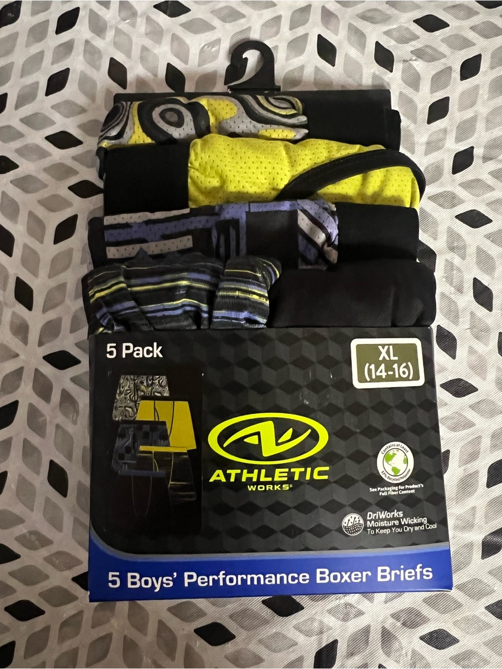 Athletic Works Boys' Boxer Briefs Pack - Black & Yellow